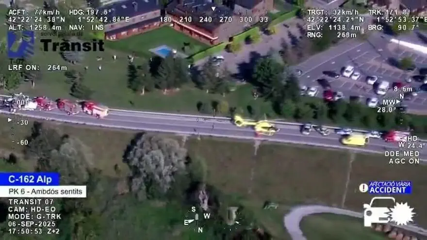 La C-162 a Alp ha estat totalment tallada a la circulació en ambdós sentits de la marxa (Trànsit)