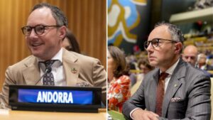 Xavier Espot ha canviat el "pin globalista" que va portar l'any 2024 pel de l'escut d'Andorra d'enguany