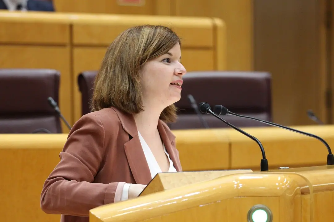 Sara Bailac presentant una moció al Senat sobre educació