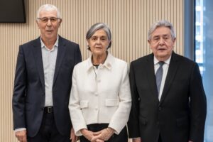 Jacques Richiardi, Concepció Barón i Enric Anglada en un acte judicial