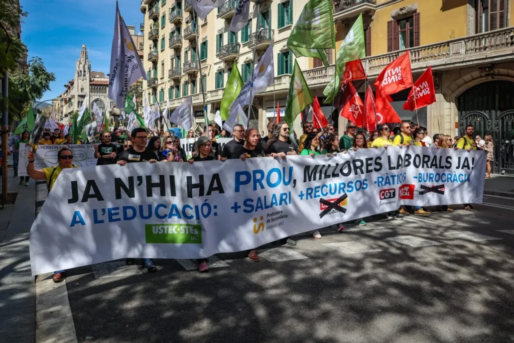 Manifestació de mestres a Barcelona.