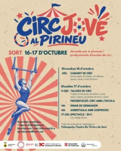 Cartell il·lustrat de Circ Jove al Pirineu. / Associació de Professionals de Circ de Catalunya.