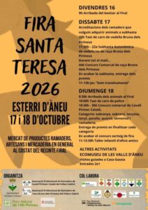 Cartell de la Fira de Santa Teresa 2026 a Esterri d’Àneu. / Ajuntament d'Esterri d'Àneu.